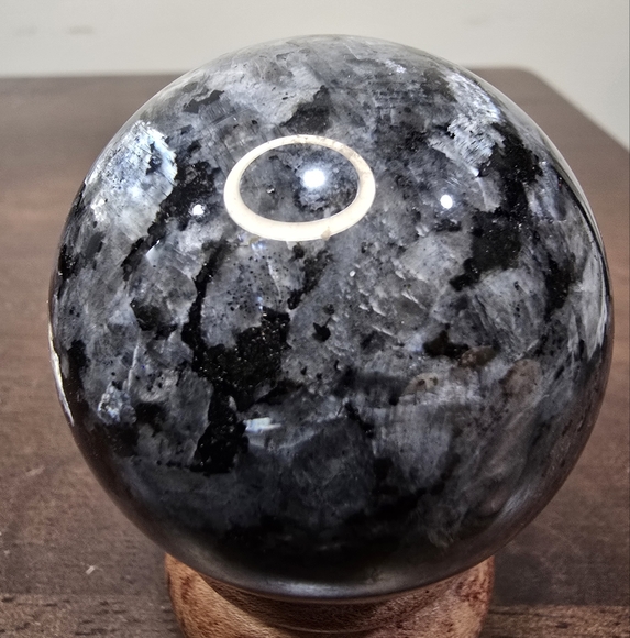 Larvikite Crystal Sphere 52mm - Picture 3 of 17